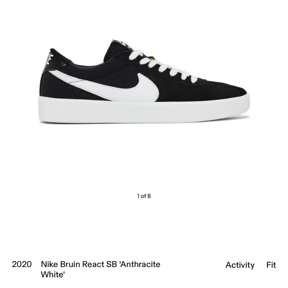 Nike bruin react sb Nike Black and White Athletic Shoes